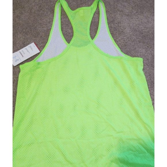 NEW Women's Large UNDER ARMOUR Victory Pinney Tank Top White/Green 1236469 003 - Picture 4 of 4